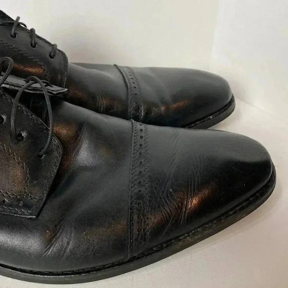 Vince Camuto Black Leather Oxfords Size 10D A825